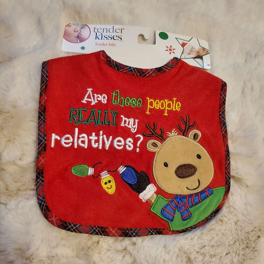 *2/$10*Tender Kisses Embroidered Feeder Bib, NWT